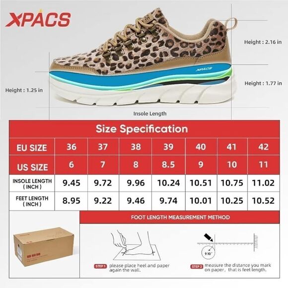 (42-3219) XPACS Womens Walking Shoes with Arch Support Sz 8.5 - Picture 8 of 13